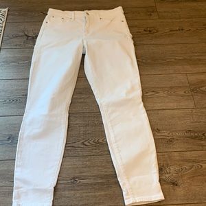 J. Crew 9 inch High Rise Toothpick Jeans White 30